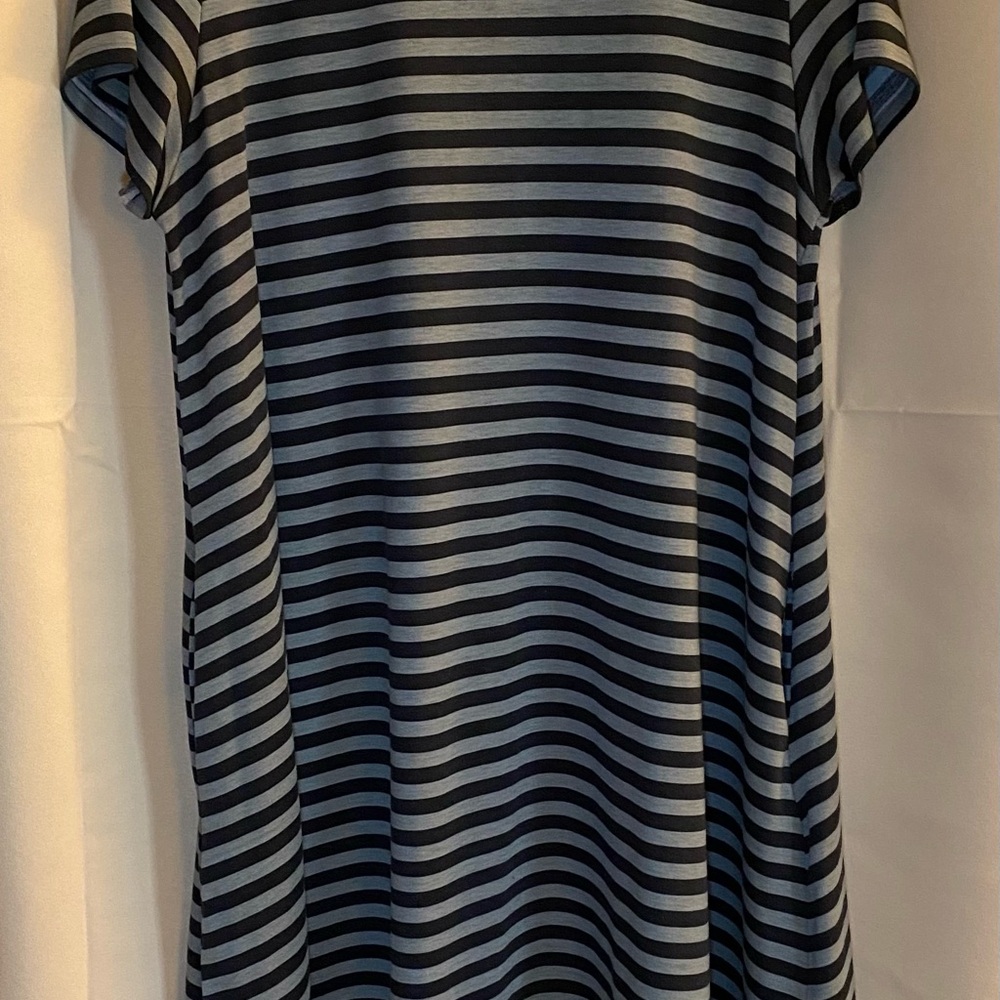 LuLaRoe Carly (Jessie) With Pockets Black and Gray Striped Dress